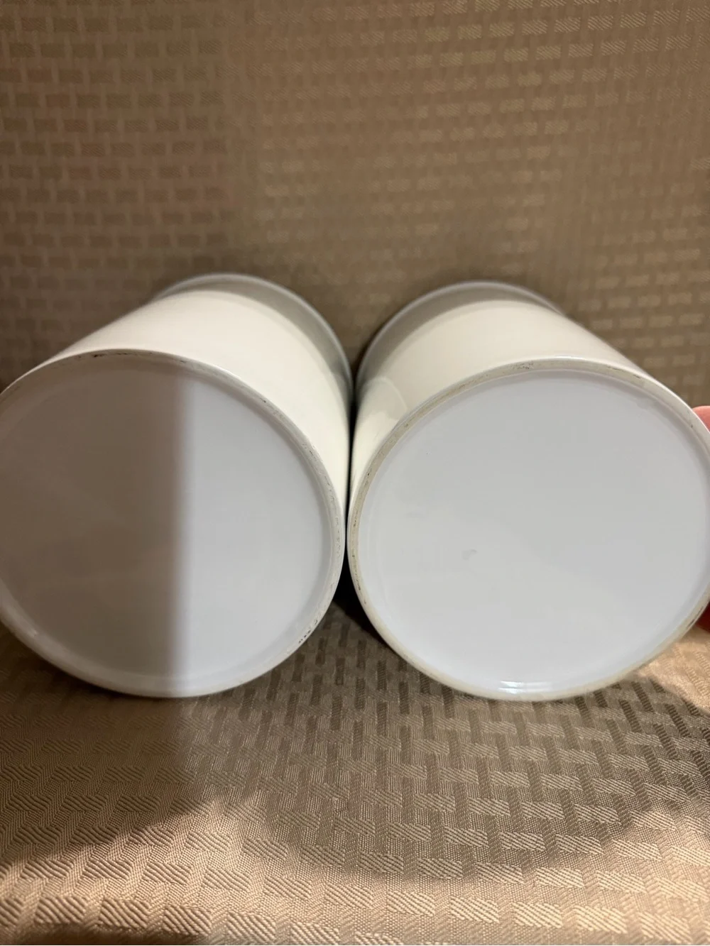 Welcome to Our Farmhouse Ceramic Utensil Crock - White with Red Accent- set of 2